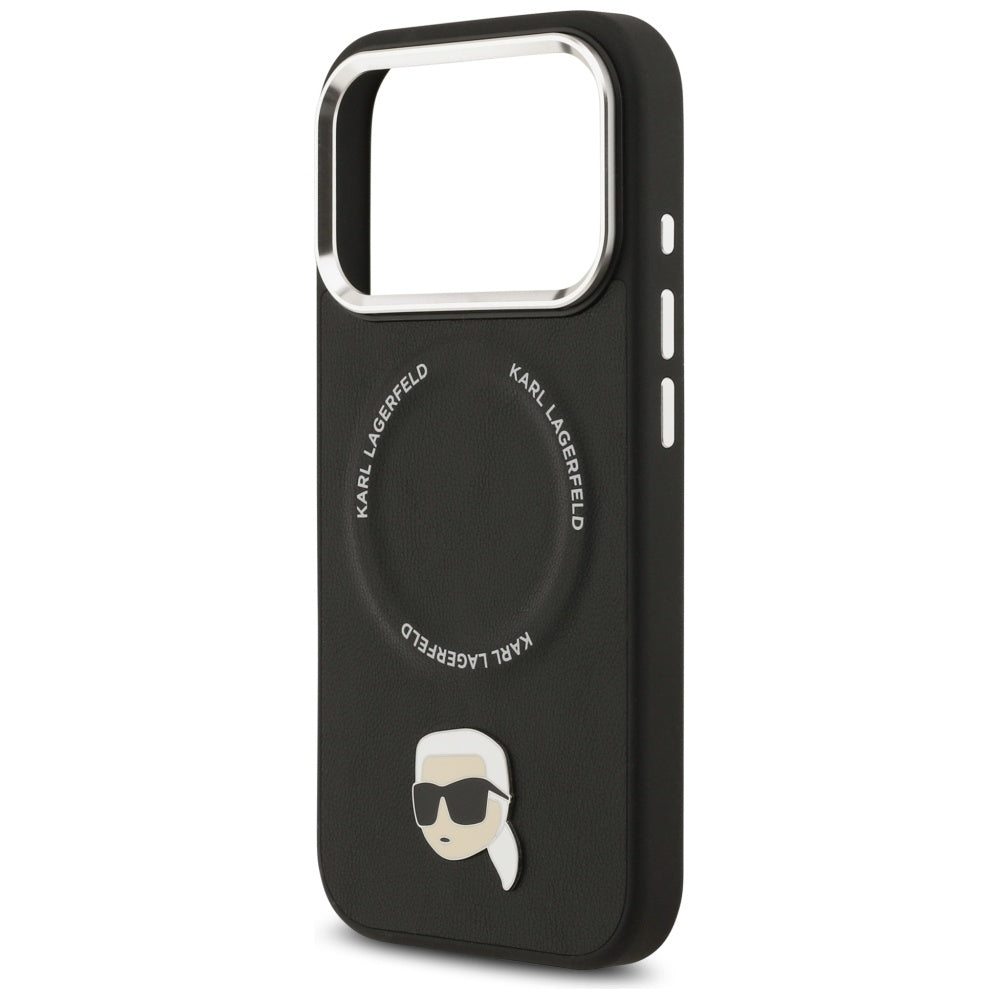 Funda MagSafe para Apple iPhone 17 Pro Max, Karl Lagerfeld, Karl Pin, Negra