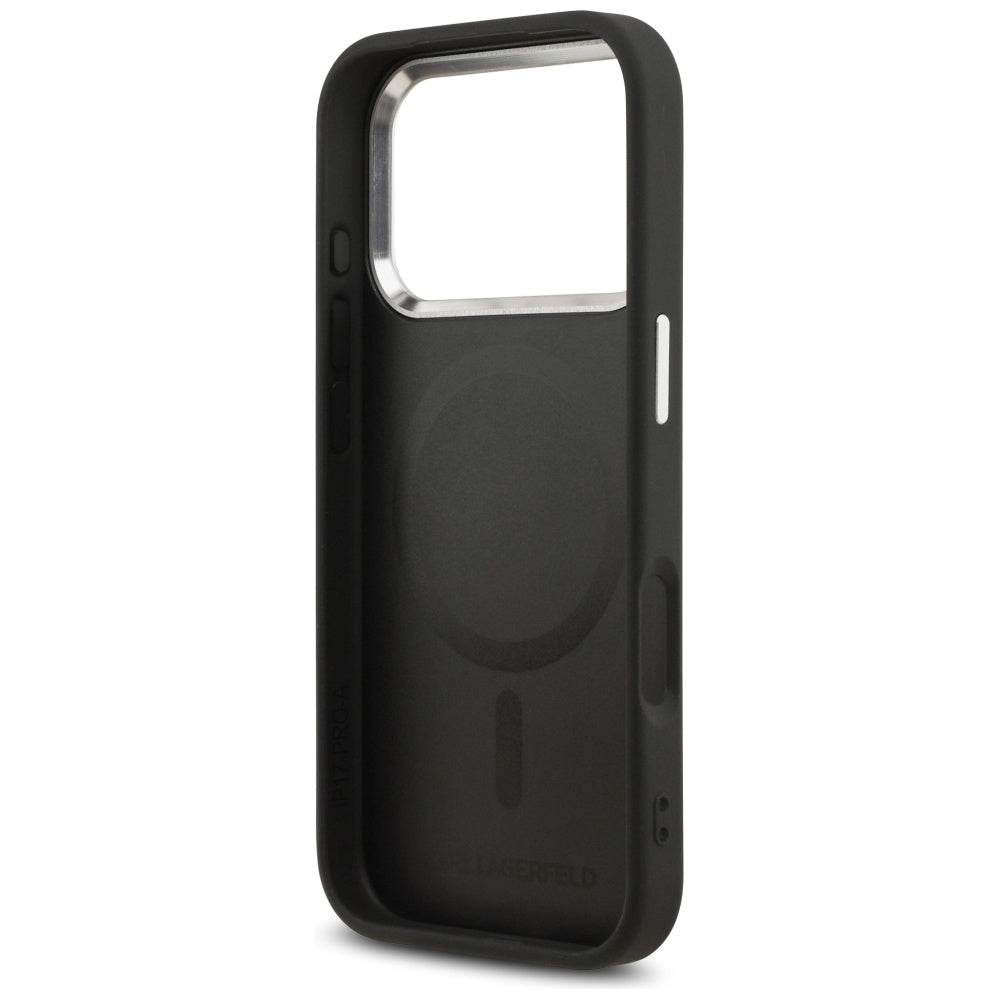 Funda MagSafe para Apple iPhone 17 Pro Max, Karl Lagerfeld, Karl Pin, Negra