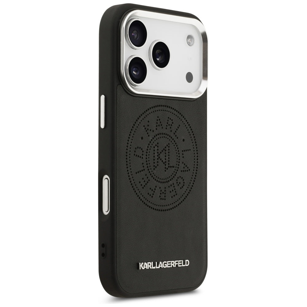 MagSafe Case for Apple iPhone 17 Pro Max, Karl Lagerfeld, Point & Metal Logo, Black