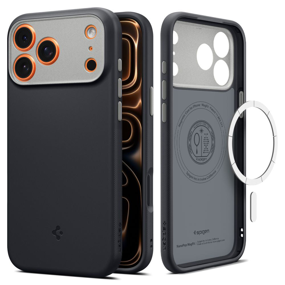 Funda MagSafe para Apple iPhone 17 Pro Max, Spigen, Caseology Nano Pop, Negra