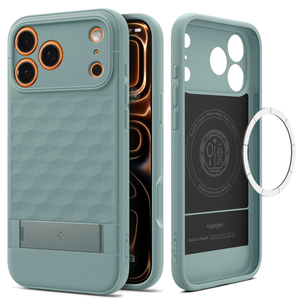 Funda MagSafe para Apple iPhone 17 Pro Max, Spigen, Caseology Parallax S, Verde ACS09912