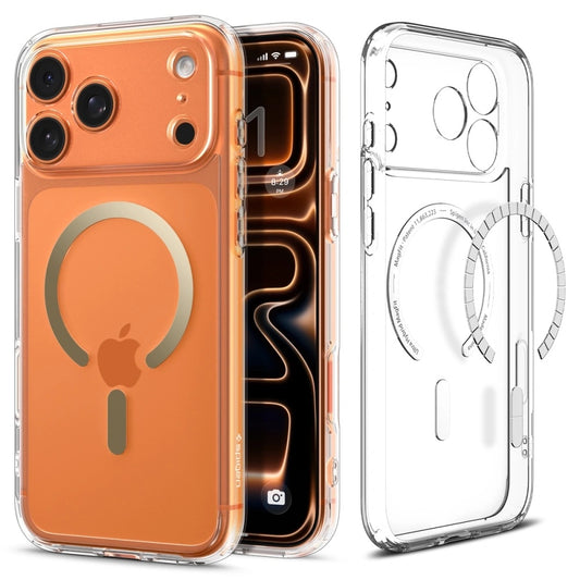 Funda MagSafe para Apple iPhone 17 Pro Max, Spigen, Ultra Hybrid, Dorada Transparente