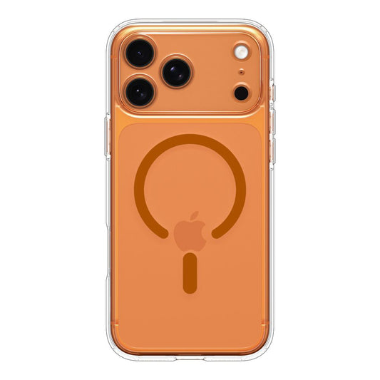 Funda MagSafe para Apple iPhone 17 Pro Max, Spigen, Ultra Hybrid, Transparente Naranja