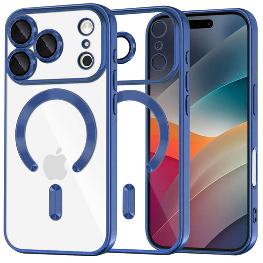 Funda MagSafe para Apple iPhone 17 Pro Max, Techsuit, Luxury Crystal, Azul