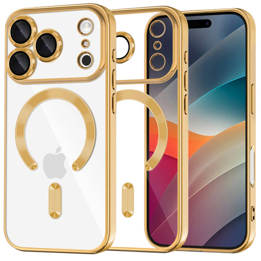 Funda MagSafe para Apple iPhone 17 Pro Max, Techsuit, Luxury Crystal, Dorada