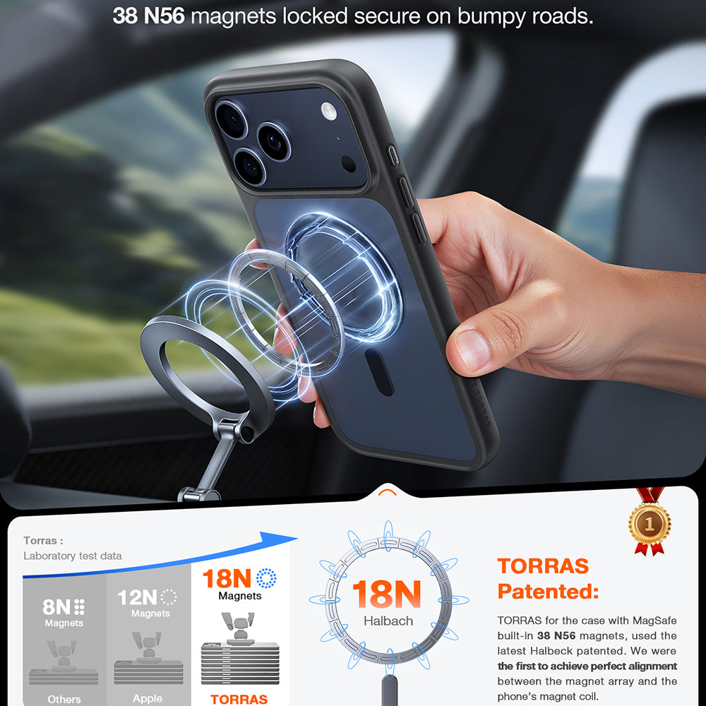 Funda MagSafe para Apple iPhone 17 Pro Max, Torras, Guardian, Negra