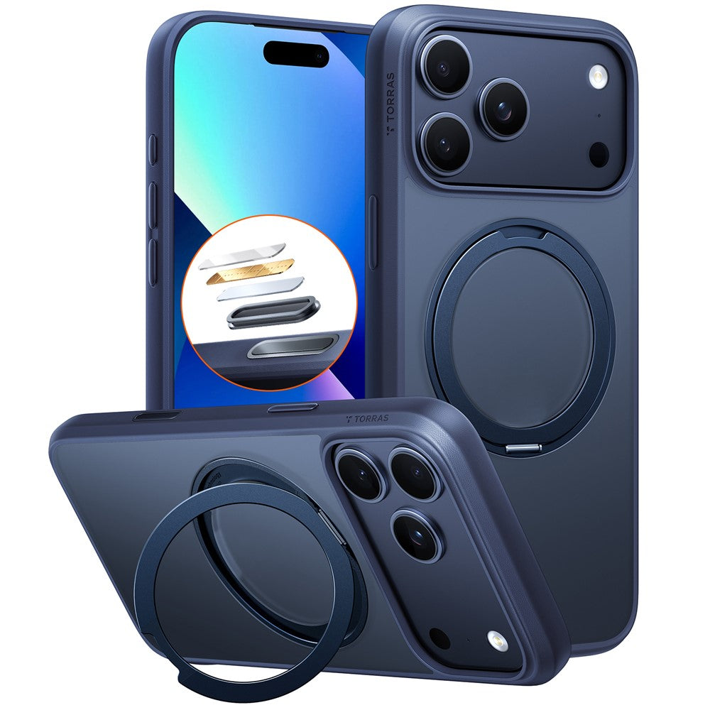 Funda MagSafe para Apple iPhone 17 Pro Max, Torras, Ostand Pro, Azul Marino