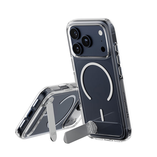 Funda MagSafe para Apple iPhone 17 Pro, PanzerGlass, con soporte Kickstand, Transparente