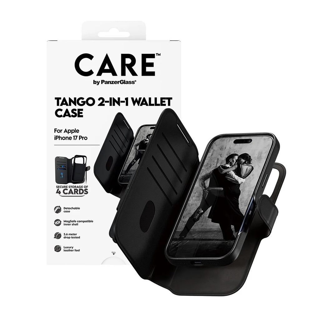 Funda MagSafe para Apple iPhone 17 Pro, PanzerGlass, Care Feature Tango Two-in-One, Negra