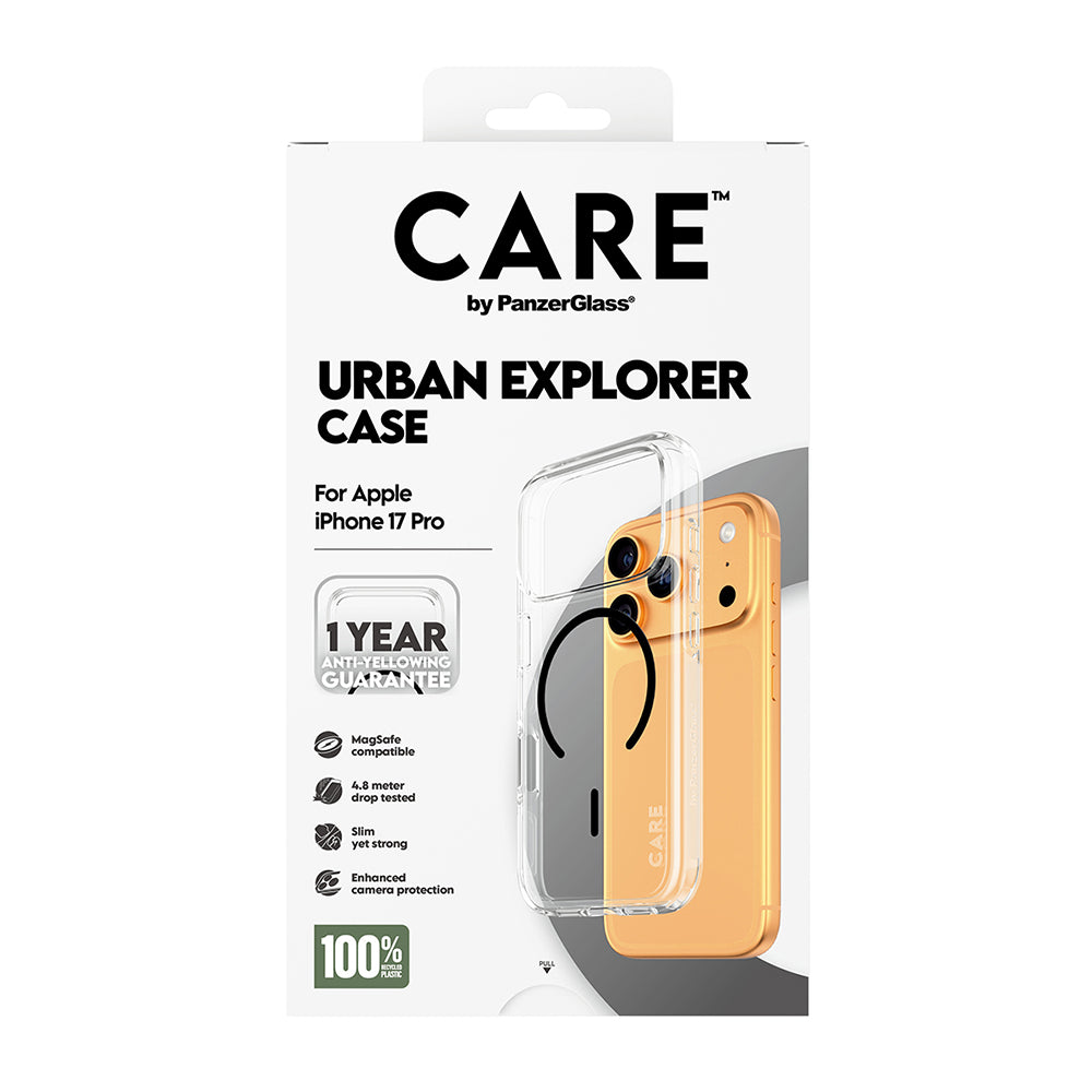 Funda MagSafe para Apple iPhone 17 Pro, PanzerGlass, Care Urban Explorer, Transparente Negra