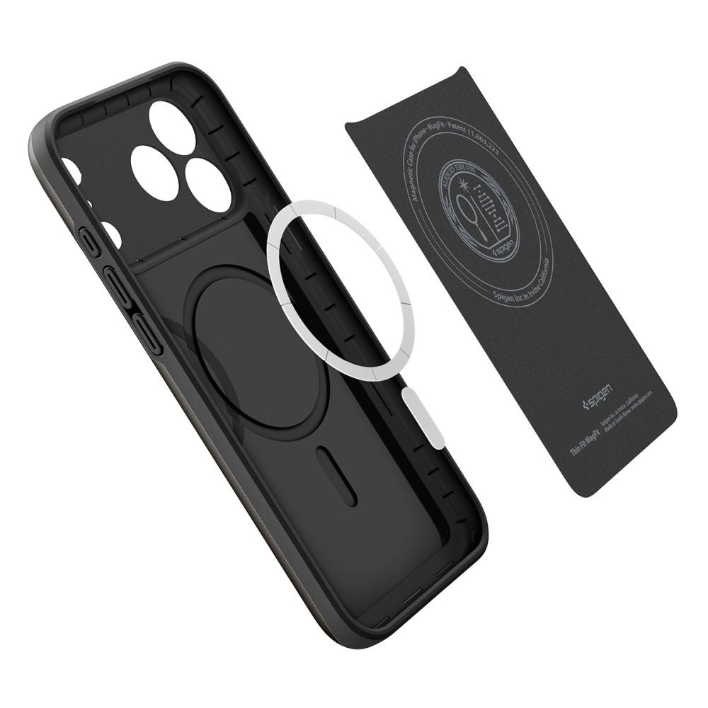 Funda MagSafe para Apple iPhone 17 Pro, Spigen, Thin Fit, Negra