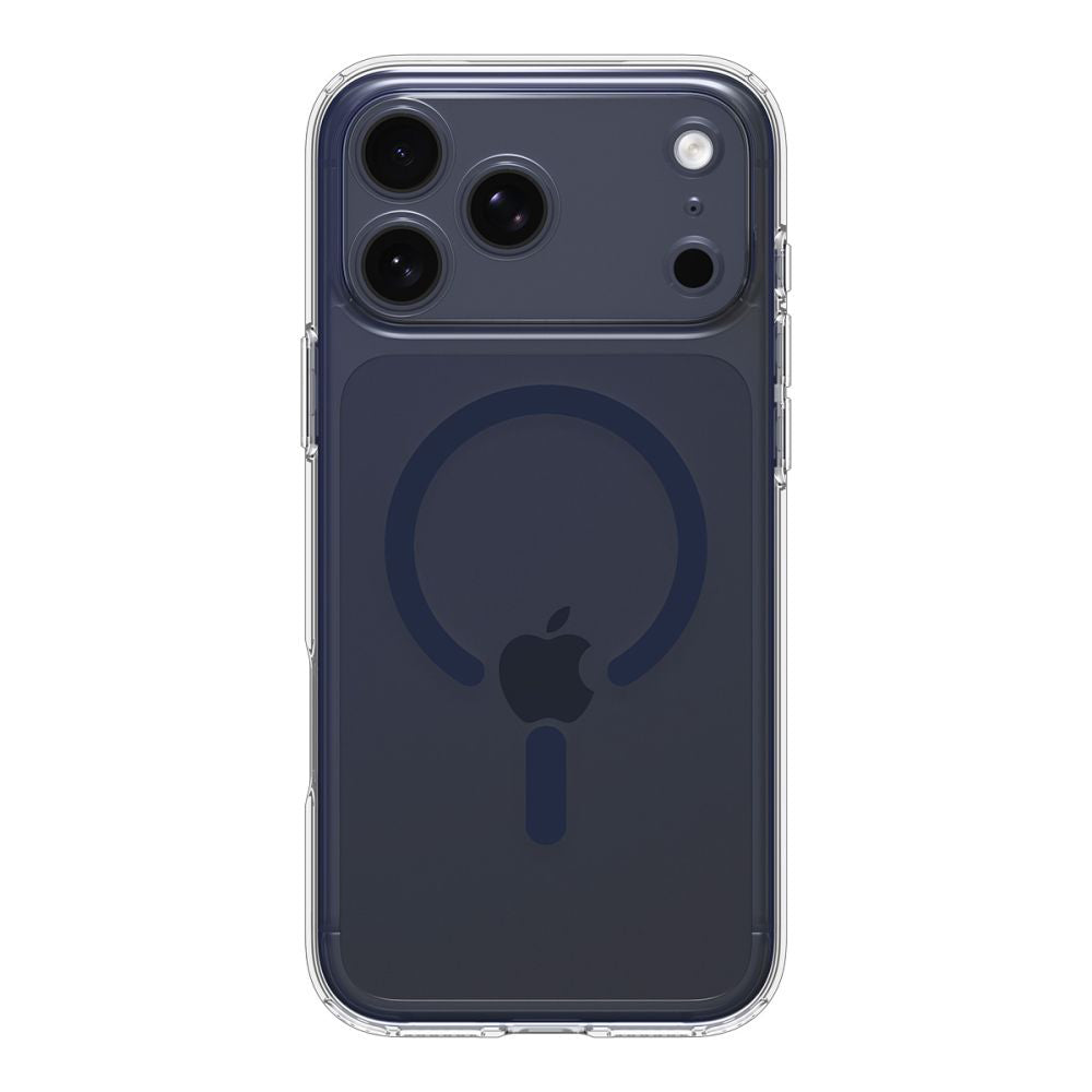 Funda MagSafe para Apple iPhone 17 Pro, Spigen, Ultra Hybrid, Transparente Azul Marino ACS11111