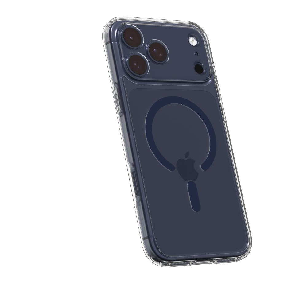 Funda MagSafe para Apple iPhone 17 Pro, Spigen, Ultra Hybrid, Transparente Azul Marino ACS11111