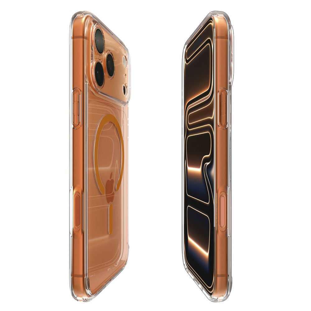 Funda MagSafe para Apple iPhone 17 Pro, Spigen, Ultra Hybrid, Transparente Naranja ACS11112