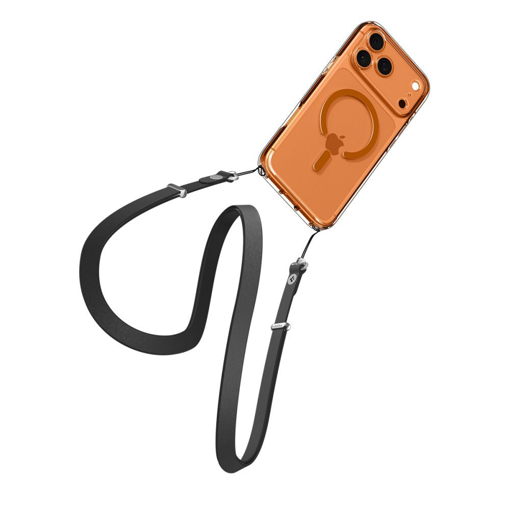 Funda MagSafe para Apple iPhone 17 Pro, Spigen, Ultra Hybrid, Transparente Naranja ACS11112