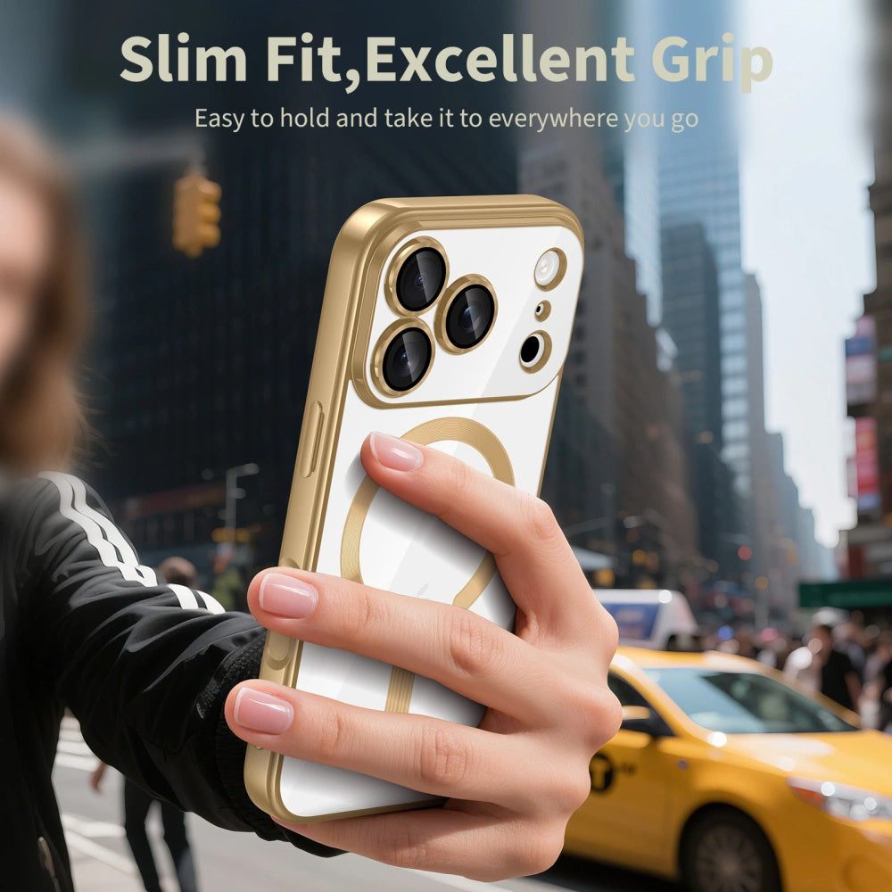 Funda MagSafe para Apple iPhone 17 Pro, Techsuit, Luxury Crystal, Plateada