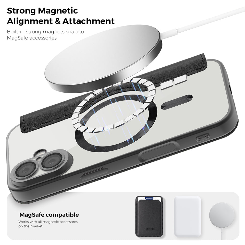 Funda MagSafe para Apple iPhone 17 Pro, Techsuit, SmartMag Book, Gris