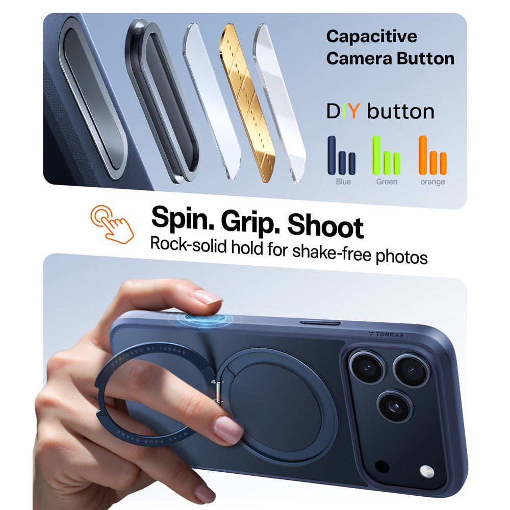 Funda MagSafe para Apple iPhone 17 Pro, Torras, Ostand Pro, Azul Marino