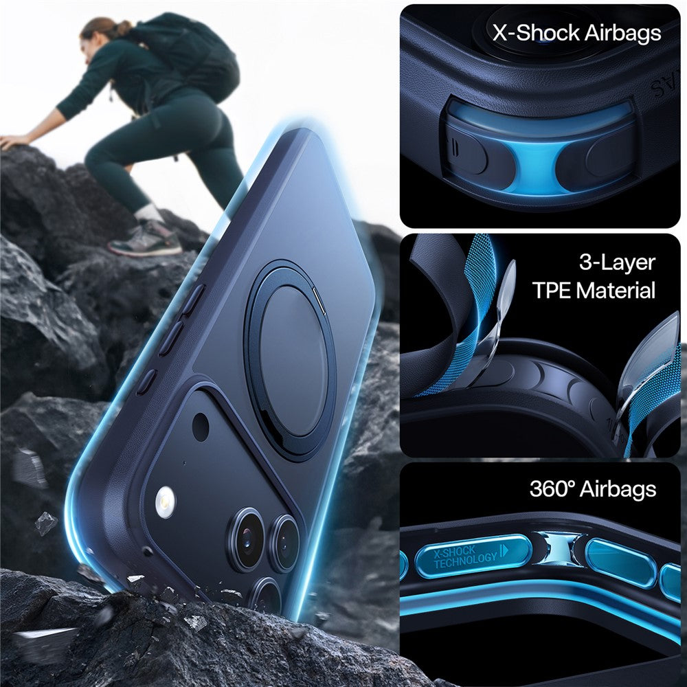 Funda MagSafe para Apple iPhone 17 Pro, Torras, Ostand Pro, Azul Marino