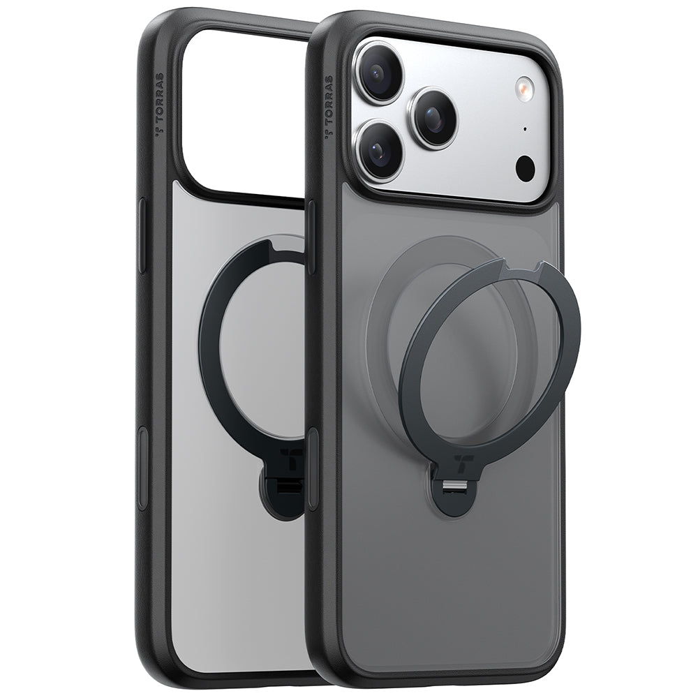 Funda MagSafe para Apple iPhone 17 Pro, Torras, Ostand Spin, Negra