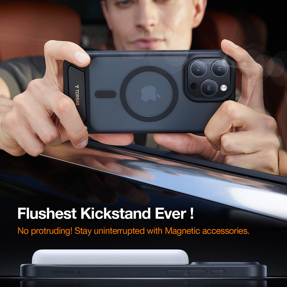 Funda MagSafe para Apple iPhone 17 Pro, Torras, Pstand, Transparente
