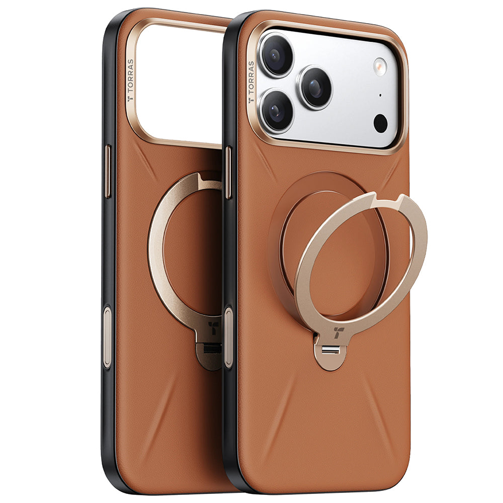 Funda MagSafe para Apple iPhone 17 Pro, Torras, QPRO Leather, Marrón