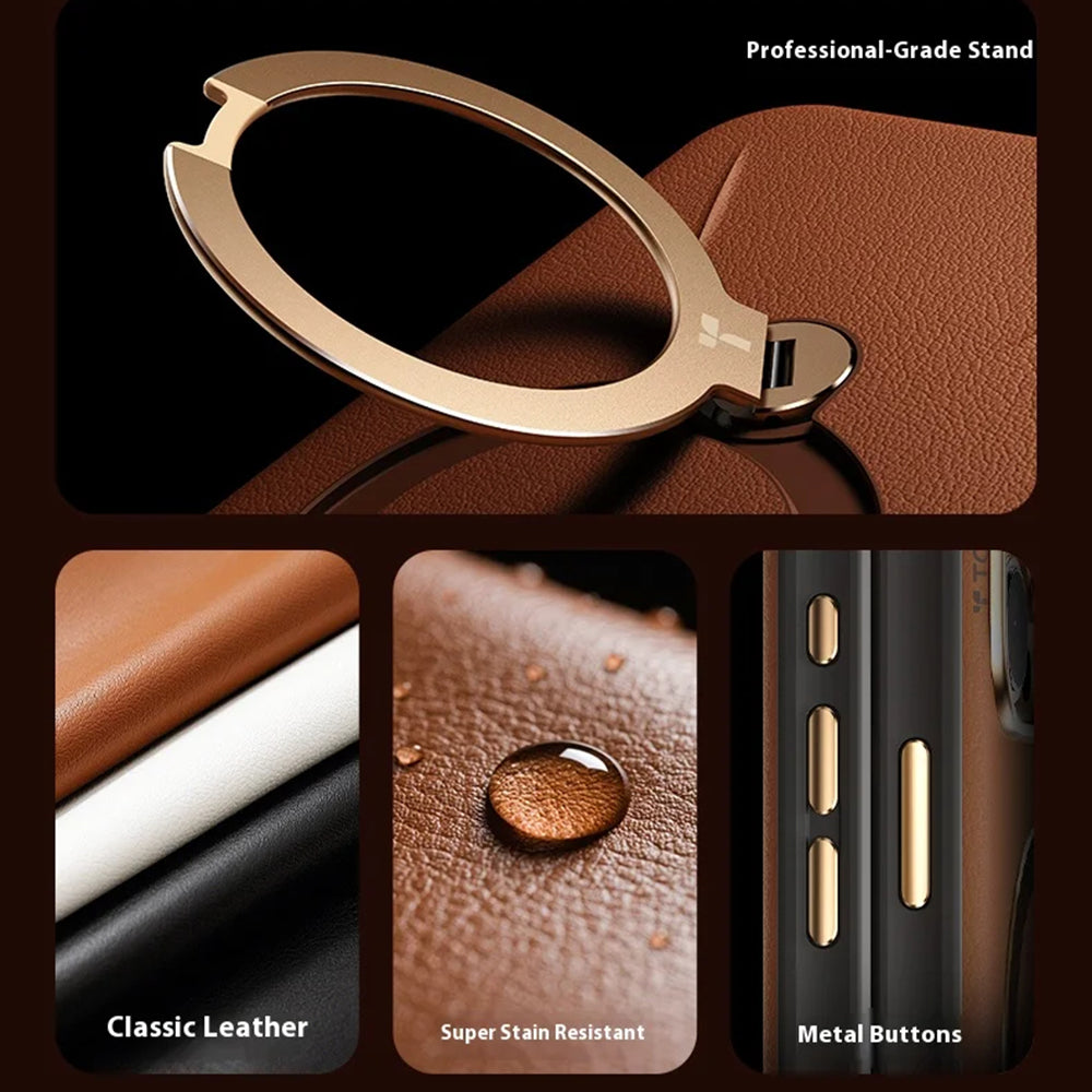 Funda MagSafe para Apple iPhone 17 Pro, Torras, QPRO Leather, Marrón
