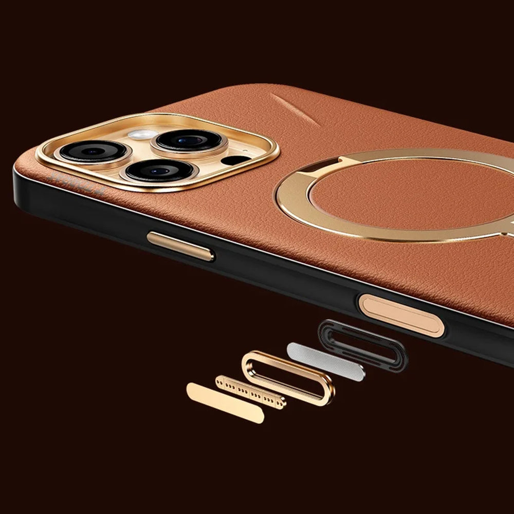 Funda MagSafe para Apple iPhone 17 Pro, Torras, QPRO Leather, Marrón