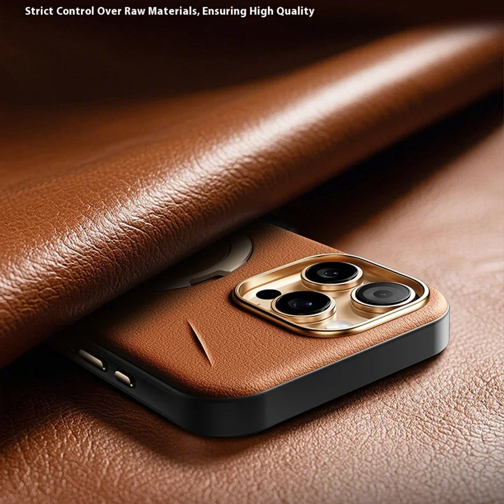 Funda MagSafe para Apple iPhone 17 Pro, Torras, QPRO Leather, Marrón