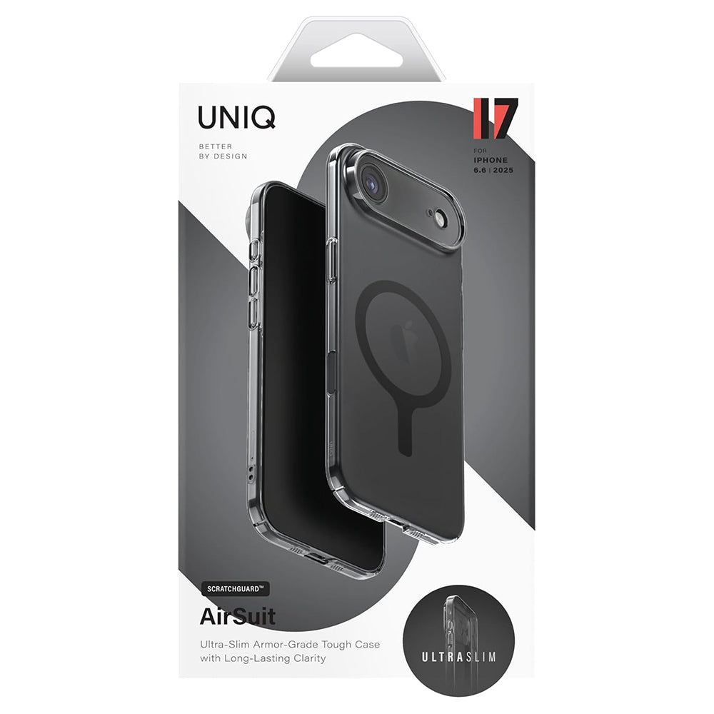 Funda MagSafe para Apple iPhone 17 Pro, UNIQ, AirSuit MagClick, Negra