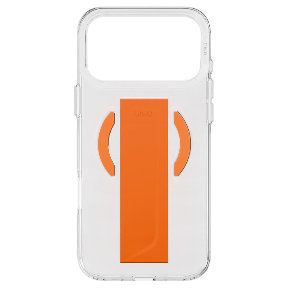Funda MagSafe para Apple iPhone 17 Pro, UNIQ, Heldro Air MagClick, Transparente Naranja