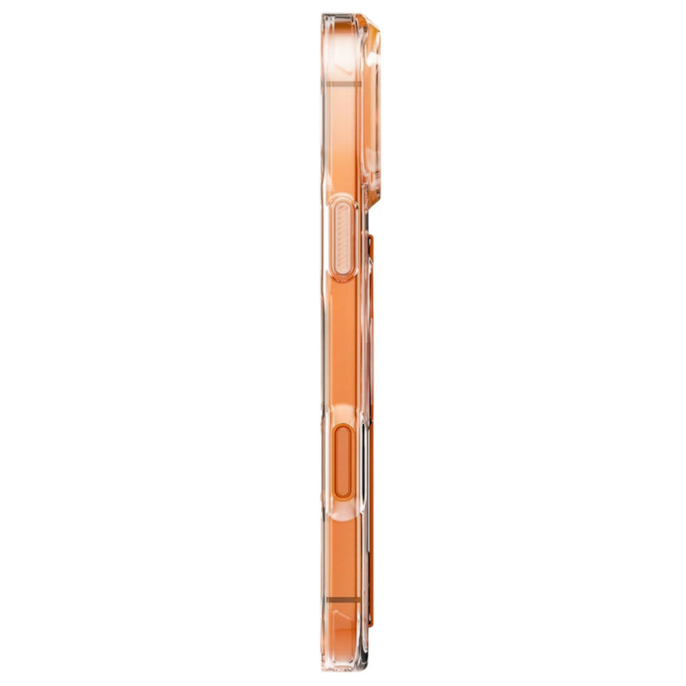 Funda MagSafe para Apple iPhone 17 Pro, UNIQ, Heldro Air MagClick, Transparente Naranja