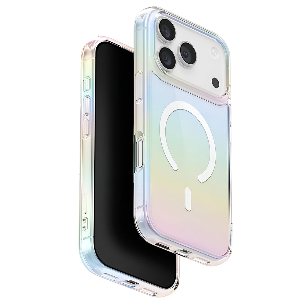 Funda MagSafe para Apple iPhone 17 Pro, UNIQ, Iridescia MagClick, Multicolor