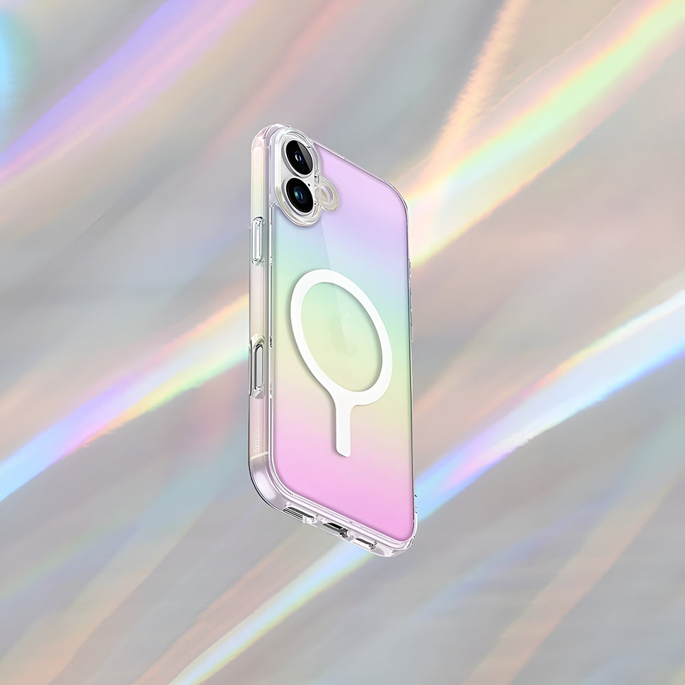 Funda MagSafe para Apple iPhone 17 Pro, UNIQ, Iridescia MagClick, Multicolor
