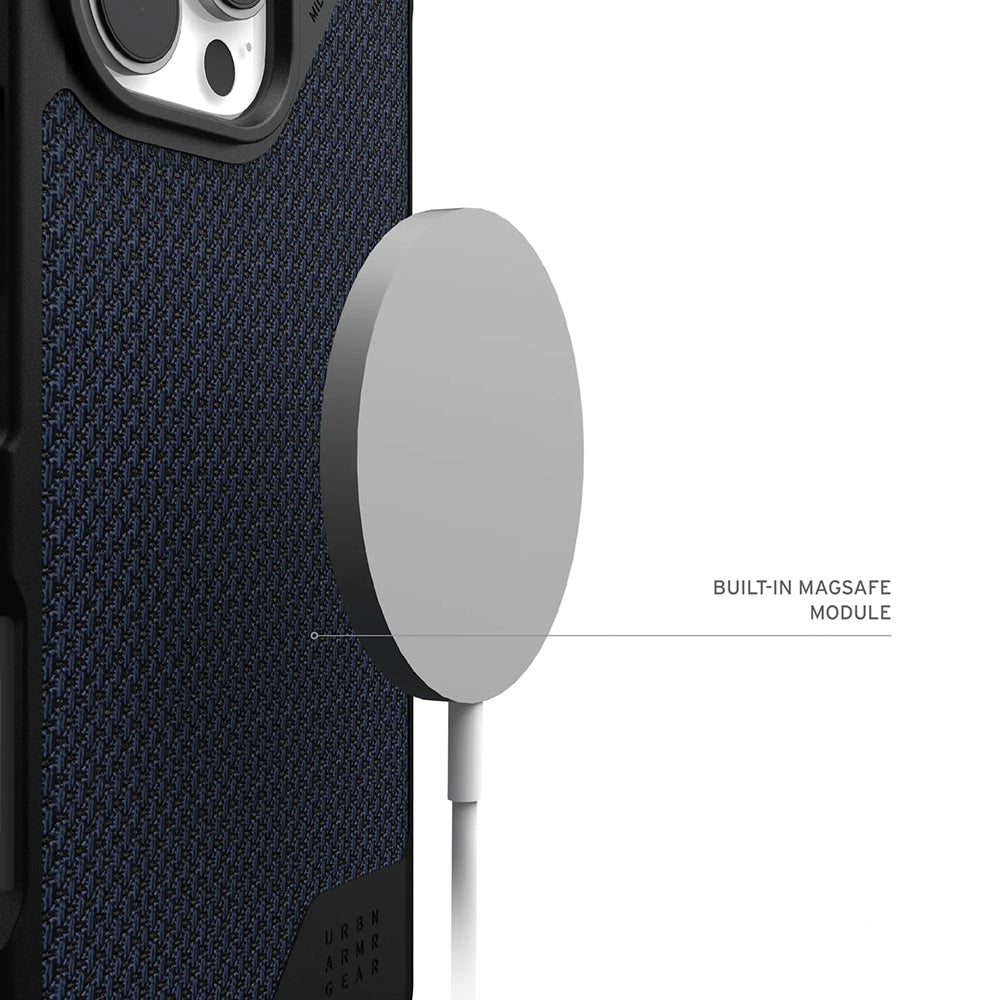 Funda MagSafe para Apple iPhone 17 Pro, Urban Armor Gear, Metropolis LT Kevlar, Azul Marino