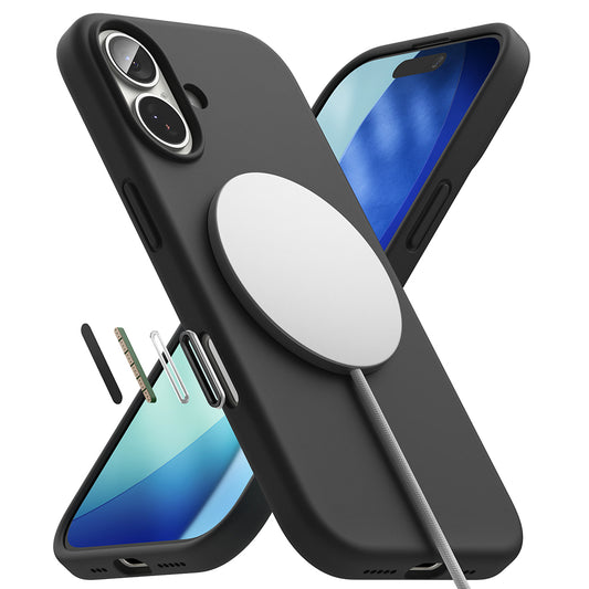 Funda MagSafe para Apple iPhone 17, Ringke, Silicona, Negra