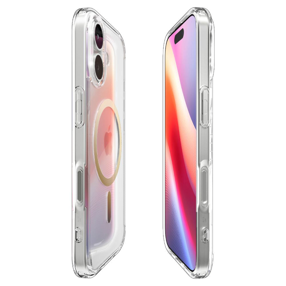 Funda MagSafe para Apple iPhone 17, Spigen, Ultra Hybrid, Dorada Transparente ACS10382