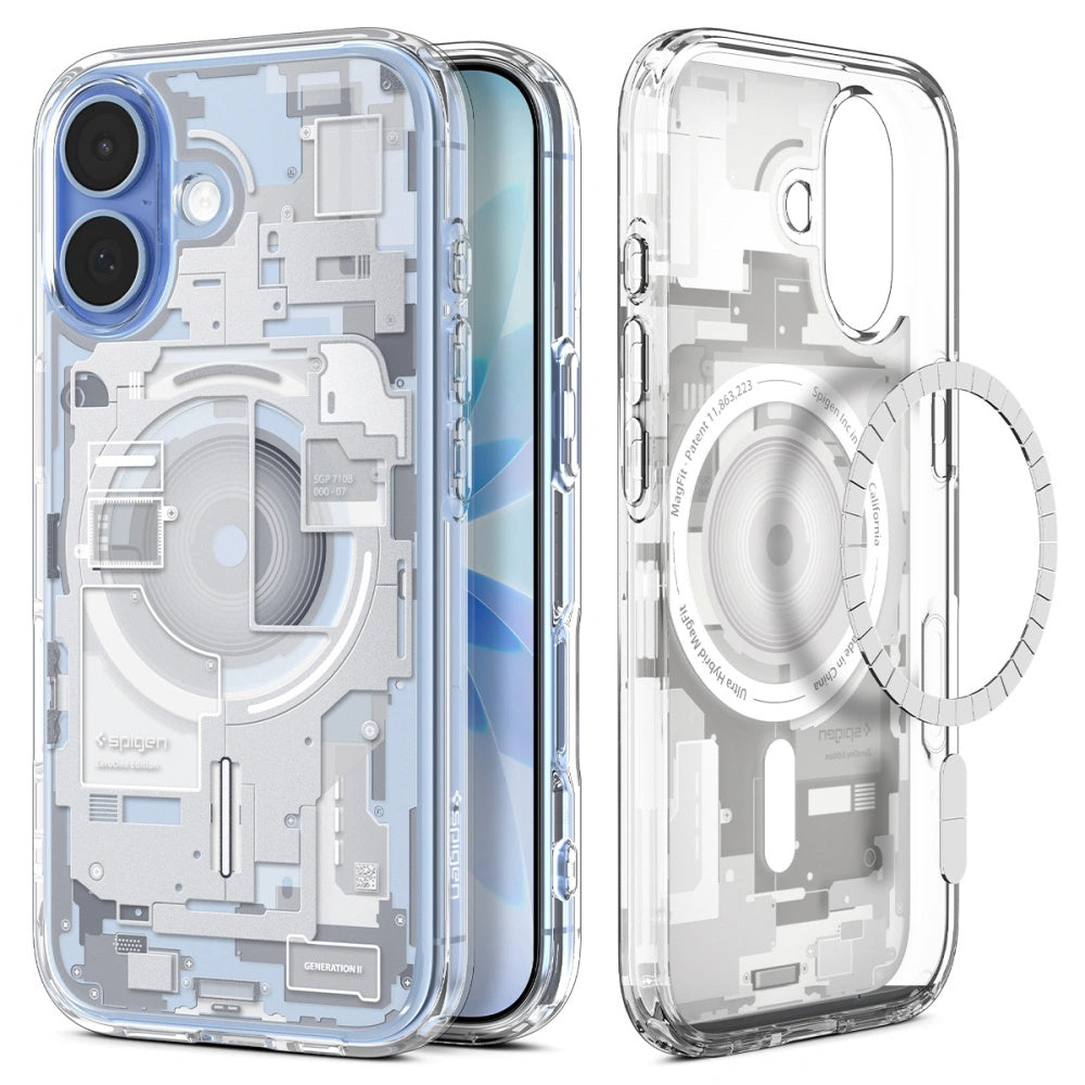 Funda MagSafe para Apple iPhone 17, Spigen, Ultra Hybrid Zero One, Blanca ACS10385