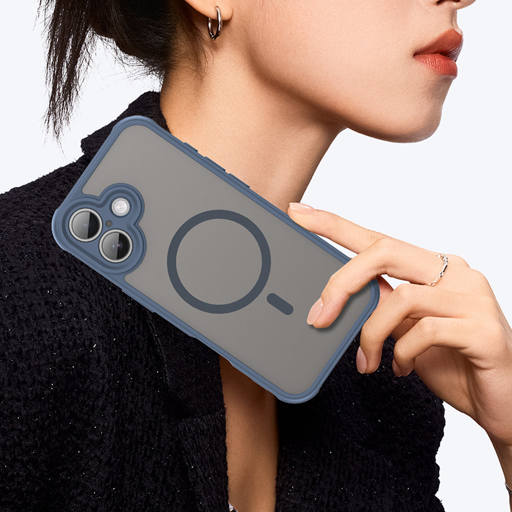 Funda MagSafe para Apple iPhone 17, Techsuit, HaloFrost II, Azul Marino