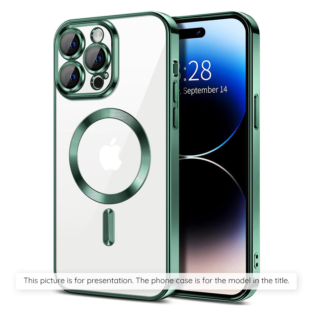 Funda MagSafe para Apple iPhone 17, Techsuit, Luxury Crystal, Verde Oscuro