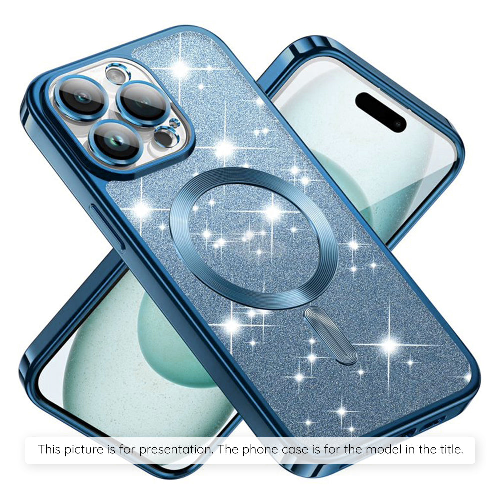 Funda MagSafe para Apple iPhone 17, Techsuit, Luxury Glitter, Azul