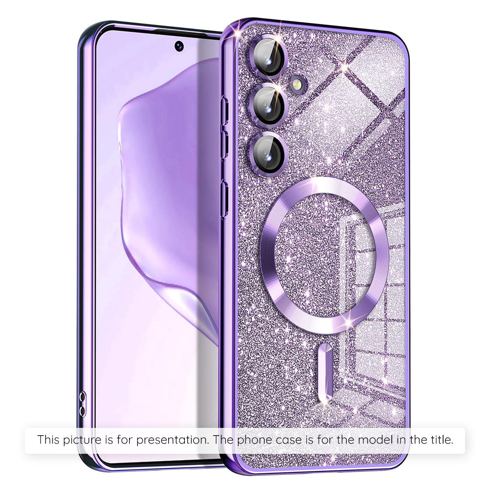 Funda MagSafe para Apple iPhone 17, Techsuit, Luxury Glitter, Lila Claro