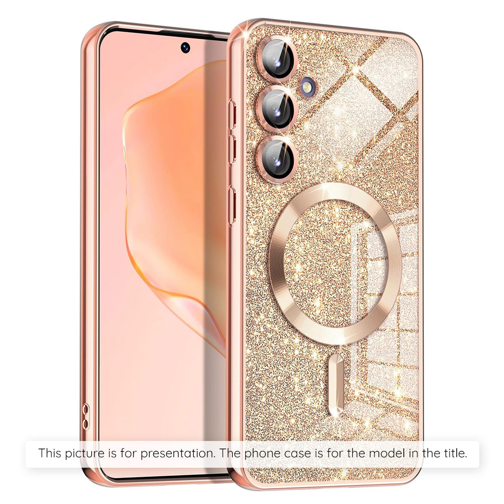 Funda MagSafe para Apple iPhone 17, Techsuit, Luxury Glitter, Rosa Dorado