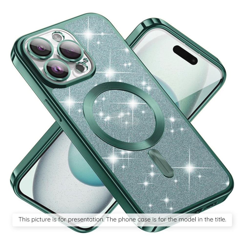 Funda MagSafe para Apple iPhone 17, Techsuit, Luxury Glitter, Verde Claro