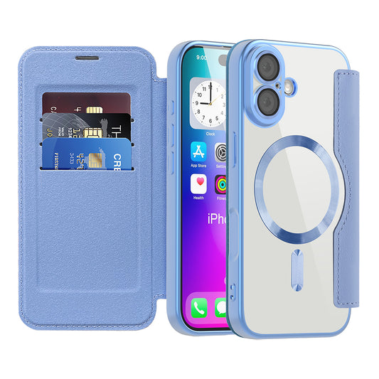 Funda MagSafe para Apple iPhone 17, Techsuit, SmartMag Book, Azul