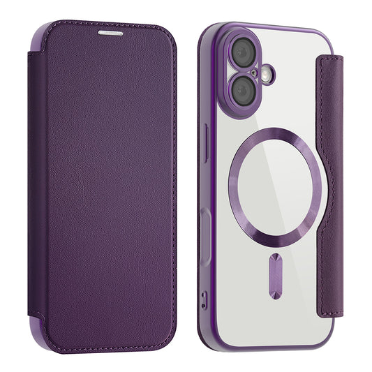 Funda MagSafe para Apple iPhone 17, Techsuit, SmartMag Book, Morado