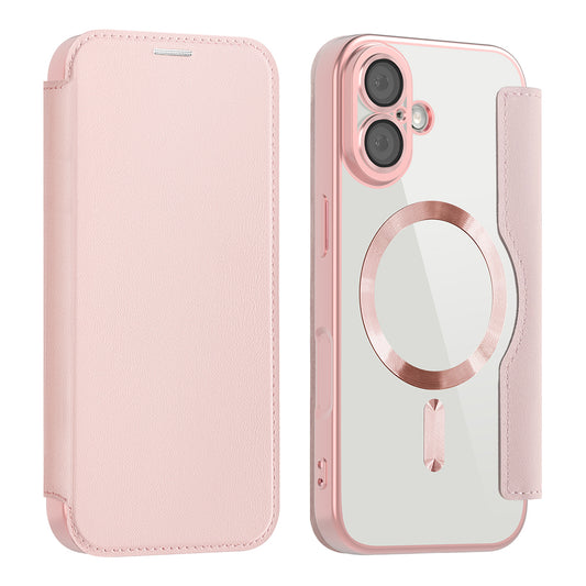 Funda MagSafe para Apple iPhone 17, Techsuit, SmartMag Book, Rosa