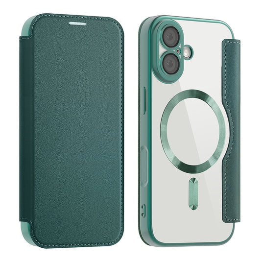 Funda MagSafe para Apple iPhone 17, Techsuit, SmartMag Book, Verde