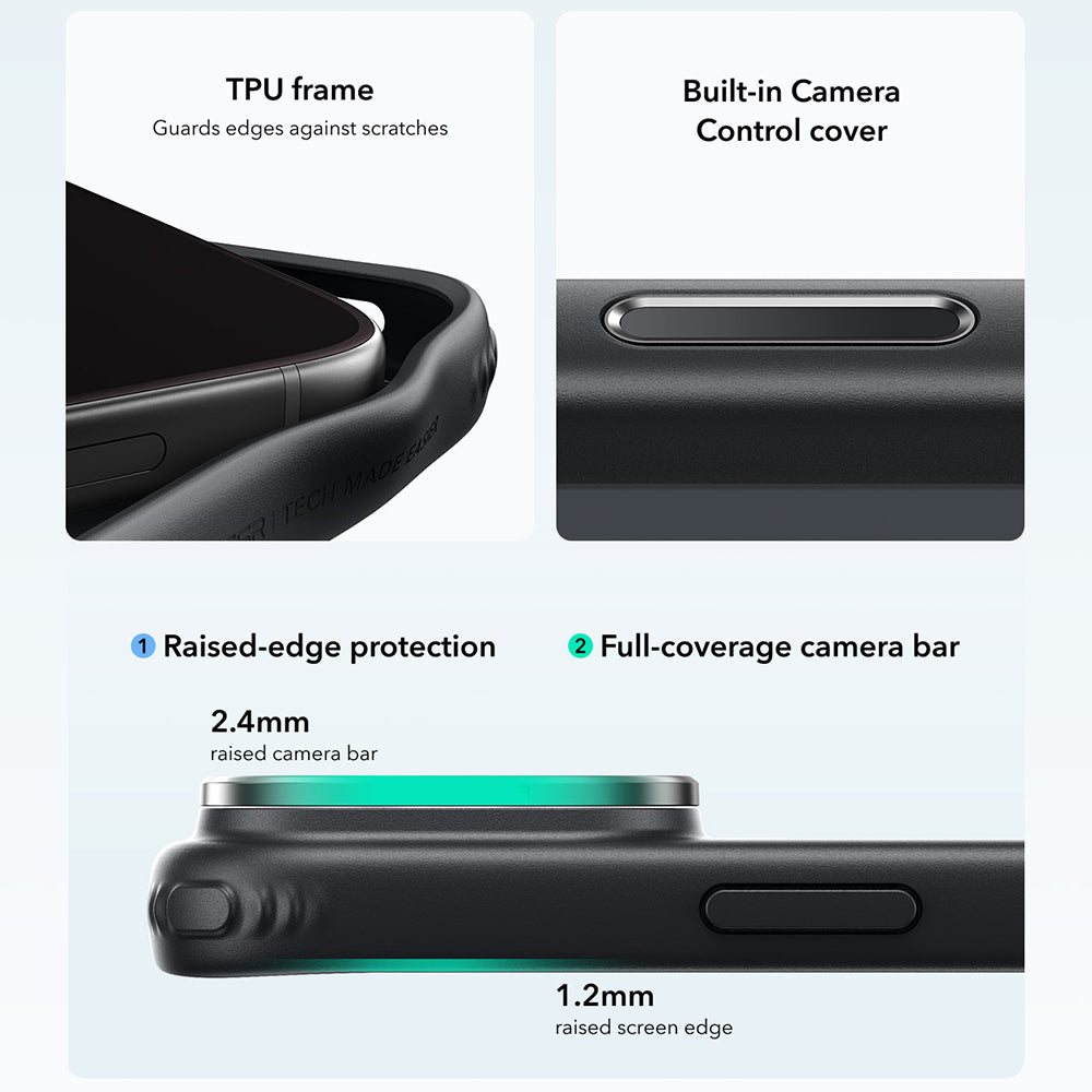 Funda MagSafe para Apple iPhone 18 Pro / 17 Pro, ESR, Classic Hybrid Kickstand, Negra Transparente