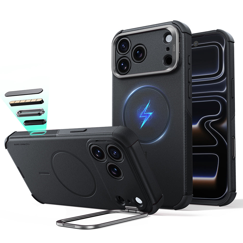 Funda MagSafe para Apple iPhone 18 Pro / 17 Pro, ESR, Cyber Armor Kickstand, Negra